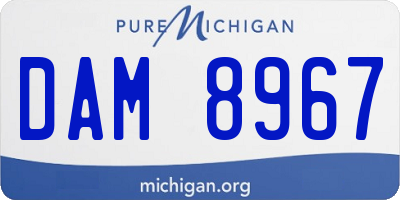 MI license plate DAM8967