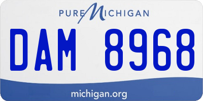 MI license plate DAM8968