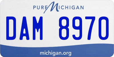 MI license plate DAM8970