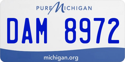 MI license plate DAM8972