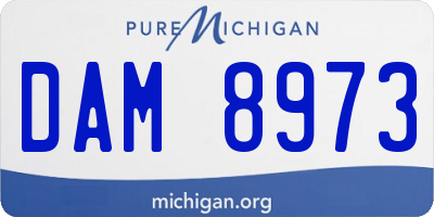 MI license plate DAM8973
