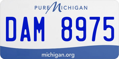MI license plate DAM8975