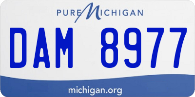 MI license plate DAM8977
