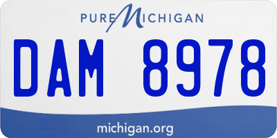 MI license plate DAM8978