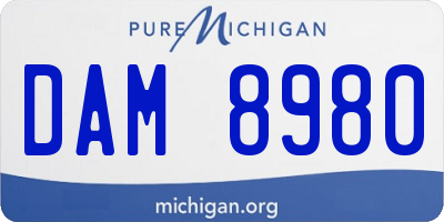 MI license plate DAM8980
