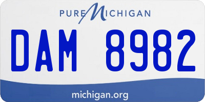 MI license plate DAM8982