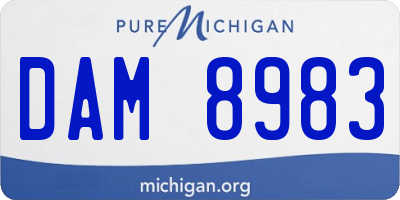 MI license plate DAM8983