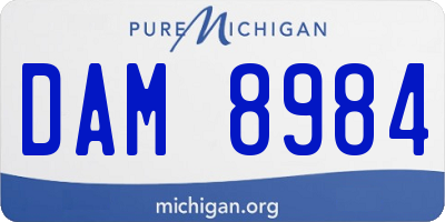 MI license plate DAM8984