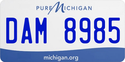 MI license plate DAM8985