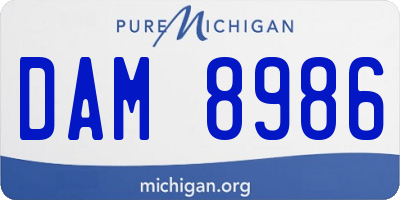 MI license plate DAM8986