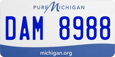 MI license plate DAM8988