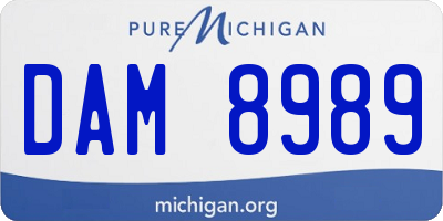 MI license plate DAM8989