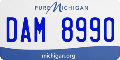 MI license plate DAM8990