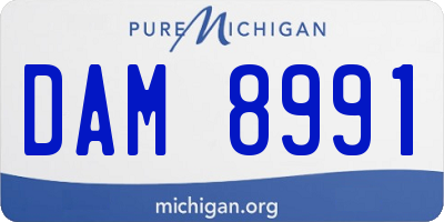 MI license plate DAM8991