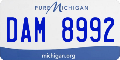 MI license plate DAM8992