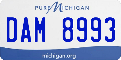MI license plate DAM8993