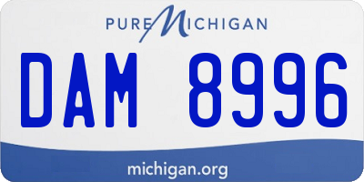 MI license plate DAM8996