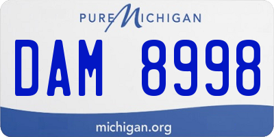 MI license plate DAM8998