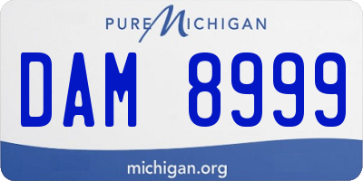 MI license plate DAM8999