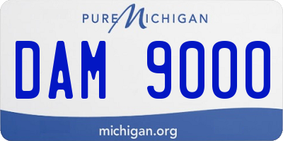 MI license plate DAM9000