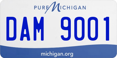 MI license plate DAM9001