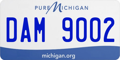 MI license plate DAM9002