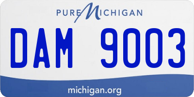 MI license plate DAM9003