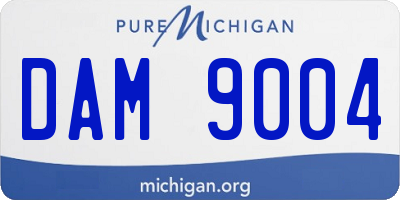 MI license plate DAM9004