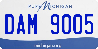 MI license plate DAM9005