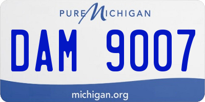 MI license plate DAM9007