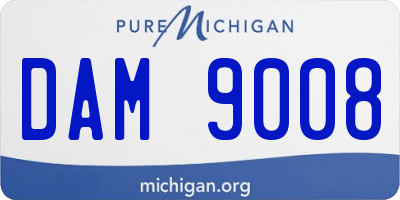 MI license plate DAM9008