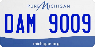 MI license plate DAM9009