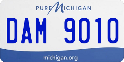 MI license plate DAM9010