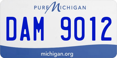 MI license plate DAM9012