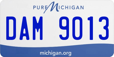 MI license plate DAM9013