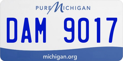 MI license plate DAM9017