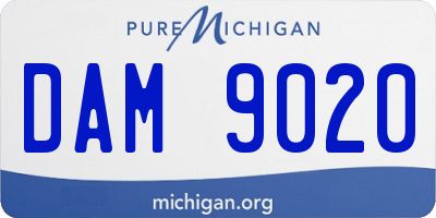 MI license plate DAM9020