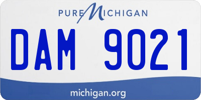 MI license plate DAM9021