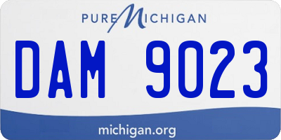 MI license plate DAM9023