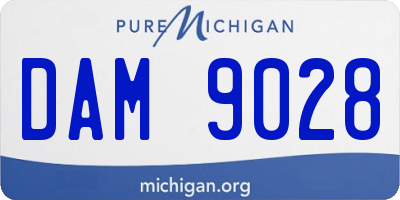 MI license plate DAM9028
