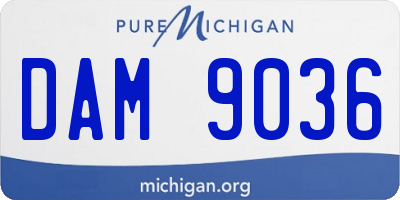 MI license plate DAM9036