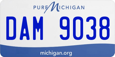 MI license plate DAM9038