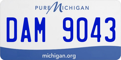 MI license plate DAM9043