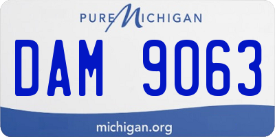 MI license plate DAM9063