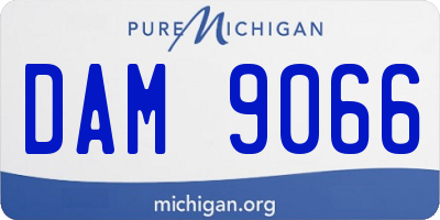 MI license plate DAM9066