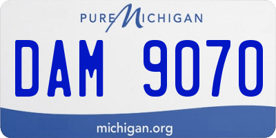 MI license plate DAM9070
