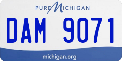 MI license plate DAM9071