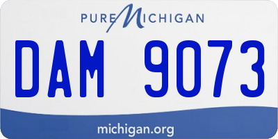 MI license plate DAM9073