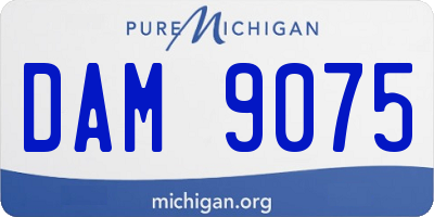 MI license plate DAM9075