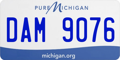 MI license plate DAM9076